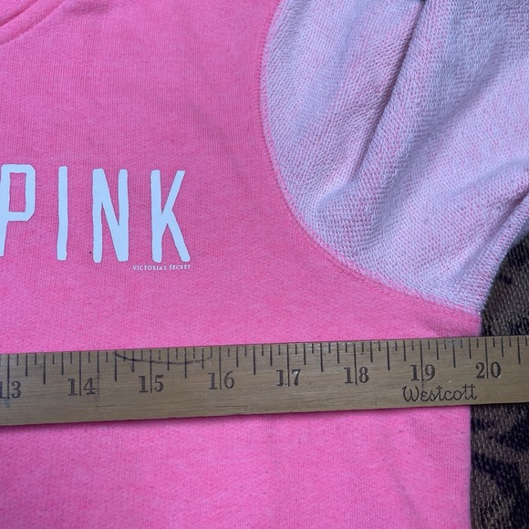 PINK Victorias Secret Light Pink Terrycloth 1/4 Zip Sweater Womens Size Medium - Picture 5 of 9
